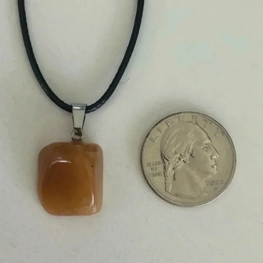 Caramel Jasper Organic Freeform Natural Braided Stainless Steel Necklace